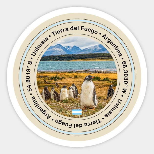 Ushuaia Tierra del Fuego Circle Design Sticker by Argento Merch